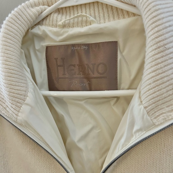 Herno Resort Men's Wool Intarsia Knit Full Zip Bomber Sweater | IT Size 50 - Picture 7 of 10